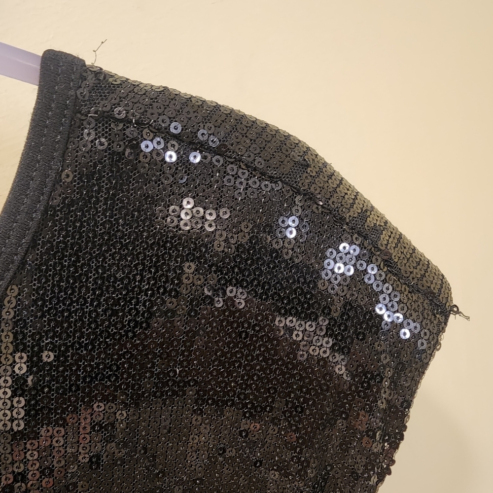 Calvin Klein Black Sequin Jumpsuit with Belt Size 8 - Picture 10 of 16
